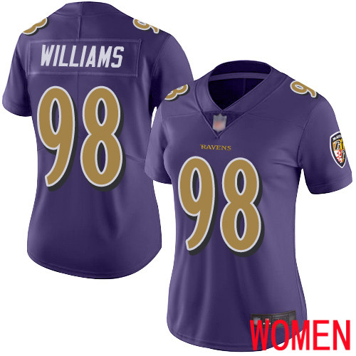 Baltimore Ravens Limited Purple Women Brandon Williams Jersey NFL Football #98 Rush Vapor Untouchable